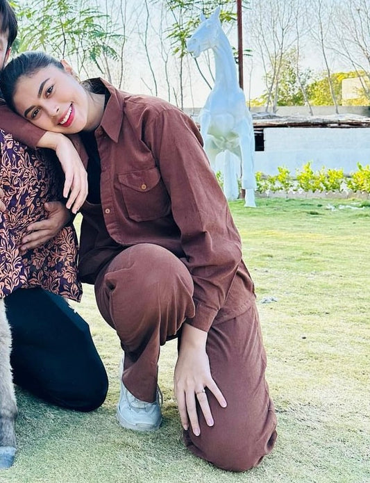 Chocolate brown corduroy coord set