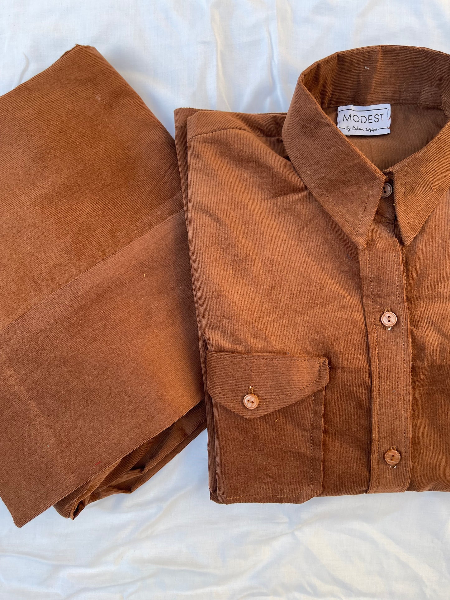 Chocolate brown corduroy coord set