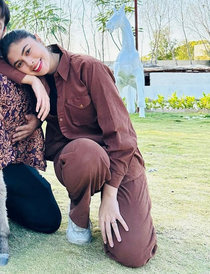 Chocolate brown corduroy coord set