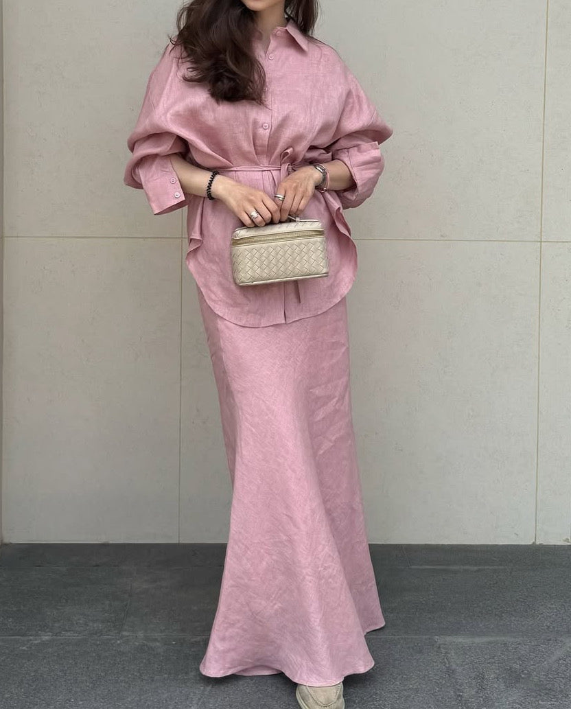 Pink Baggy Skirt set