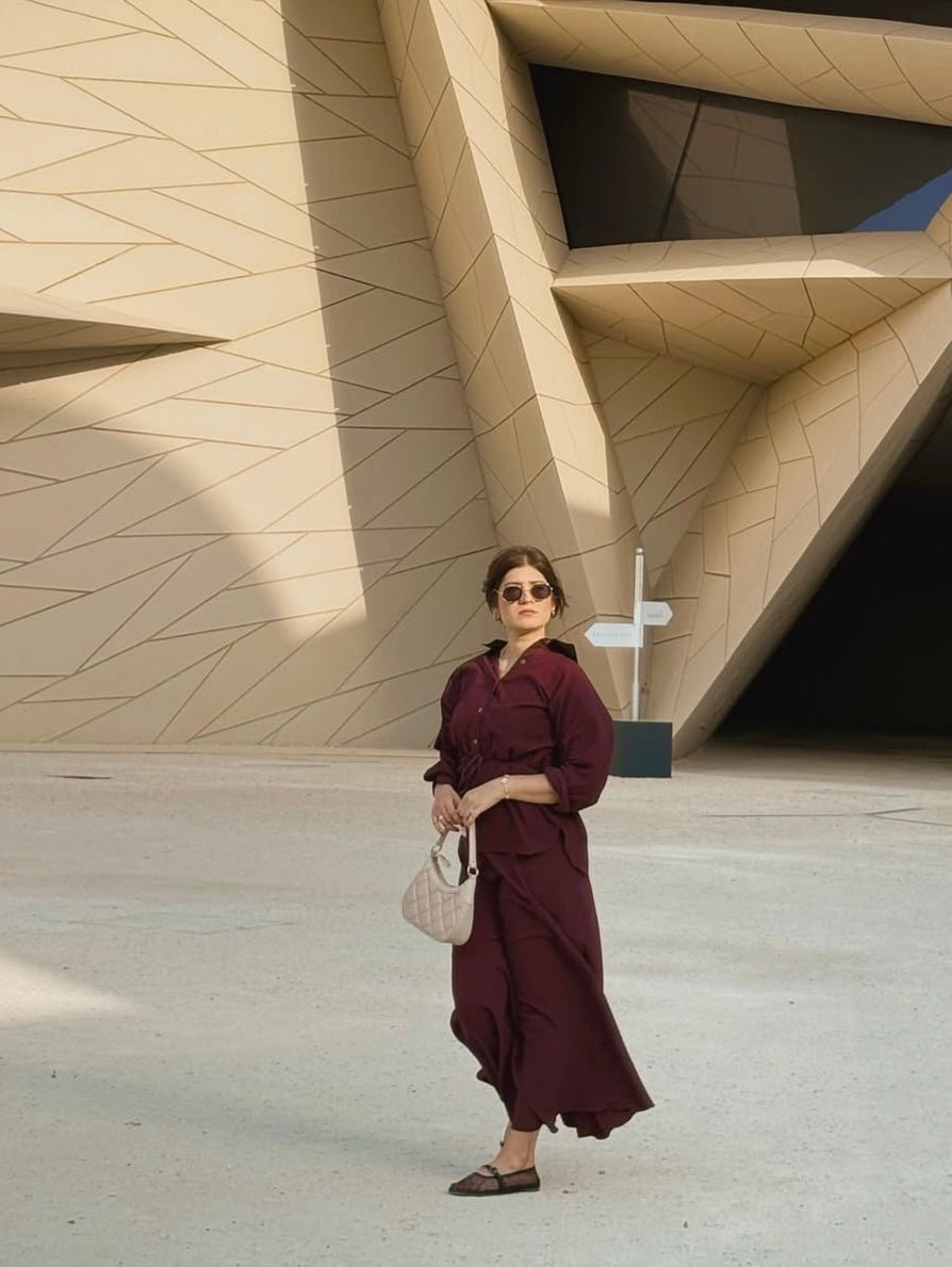 Burgundy mermaid skirt set