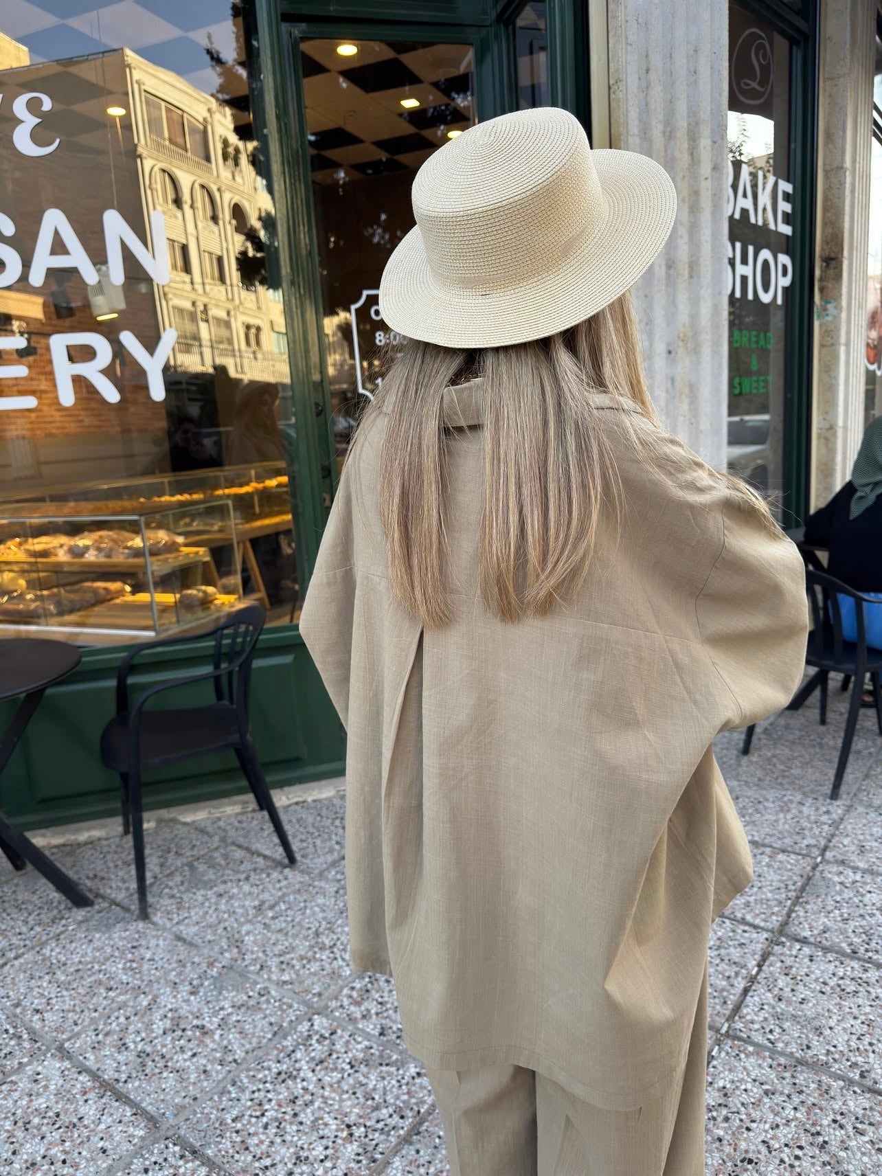 Linen blend khaki coord set