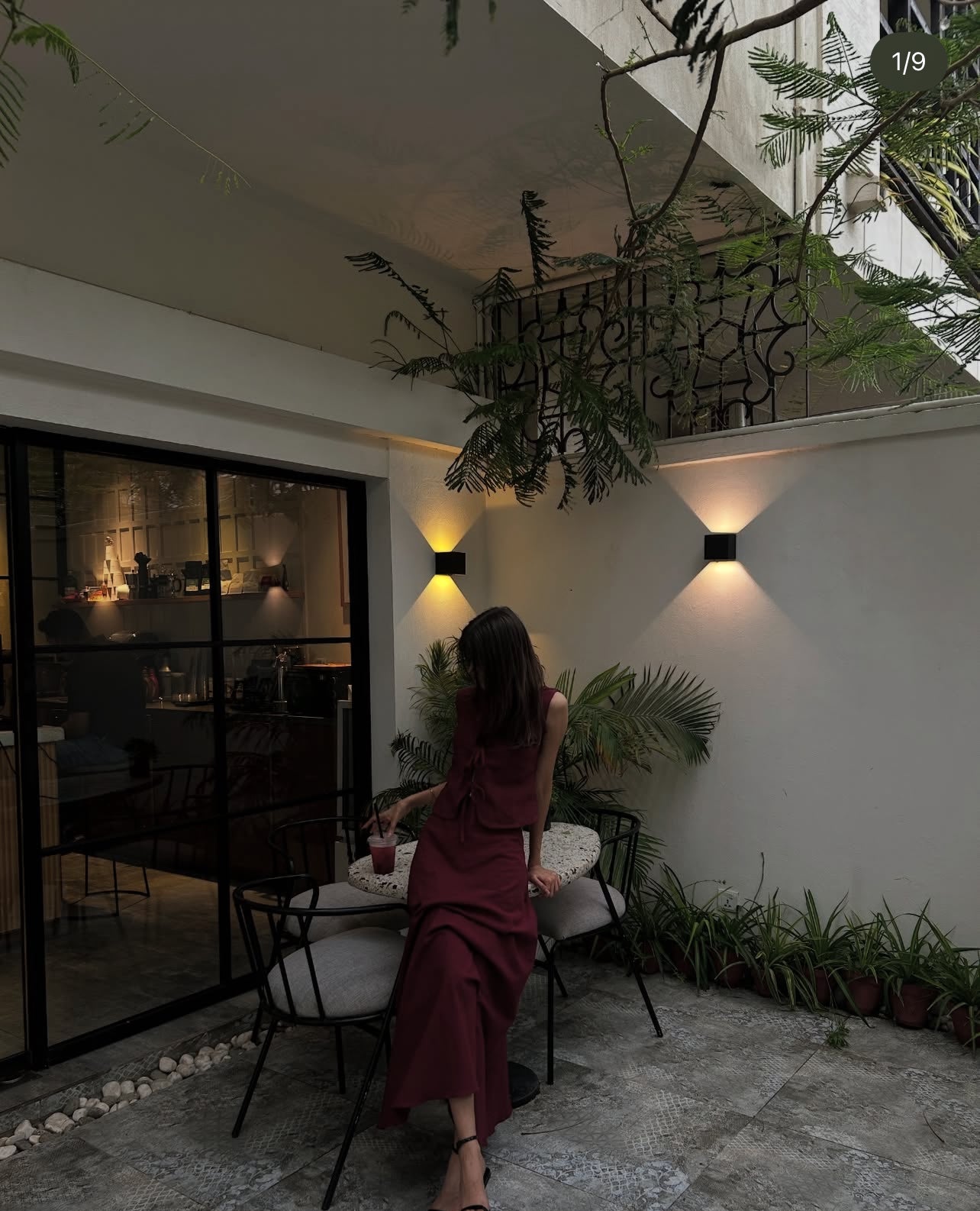 Maroon bow tie skirt set