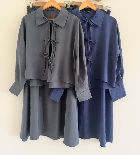 Bow tie skirt set