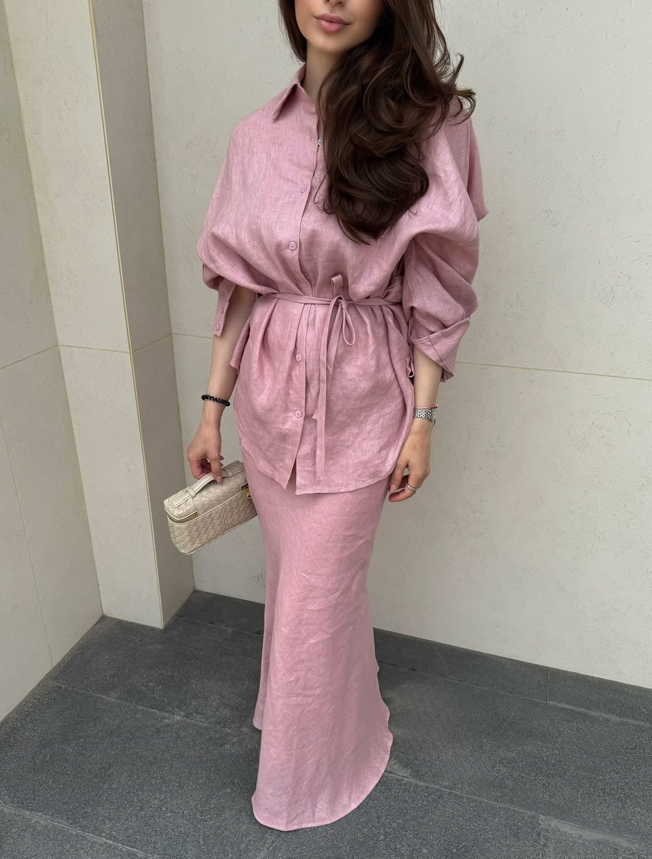 Pink Baggy Skirt set