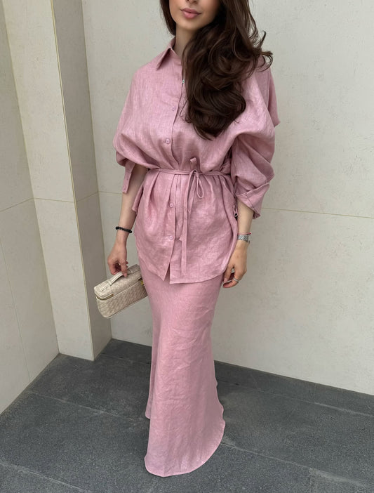 Pink Baggy Skirt set