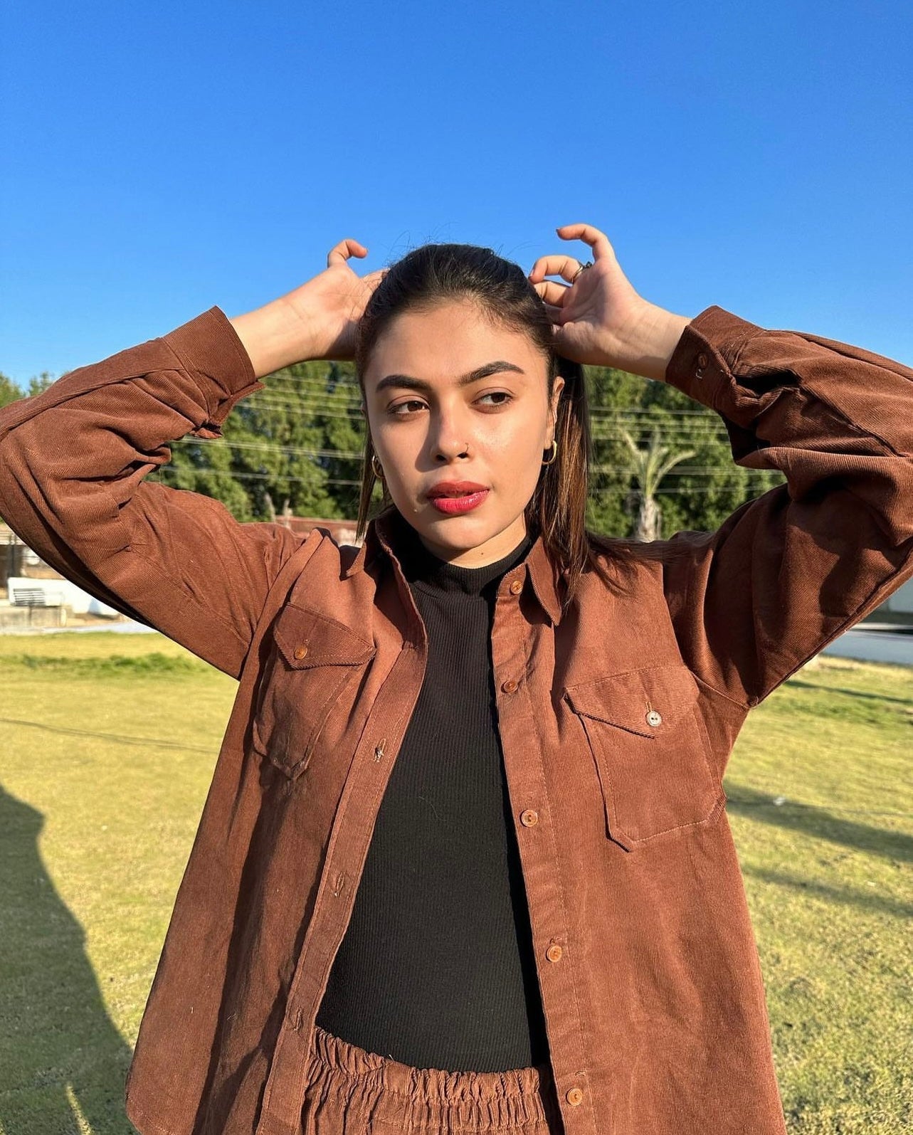 Chocolate brown corduroy coord set