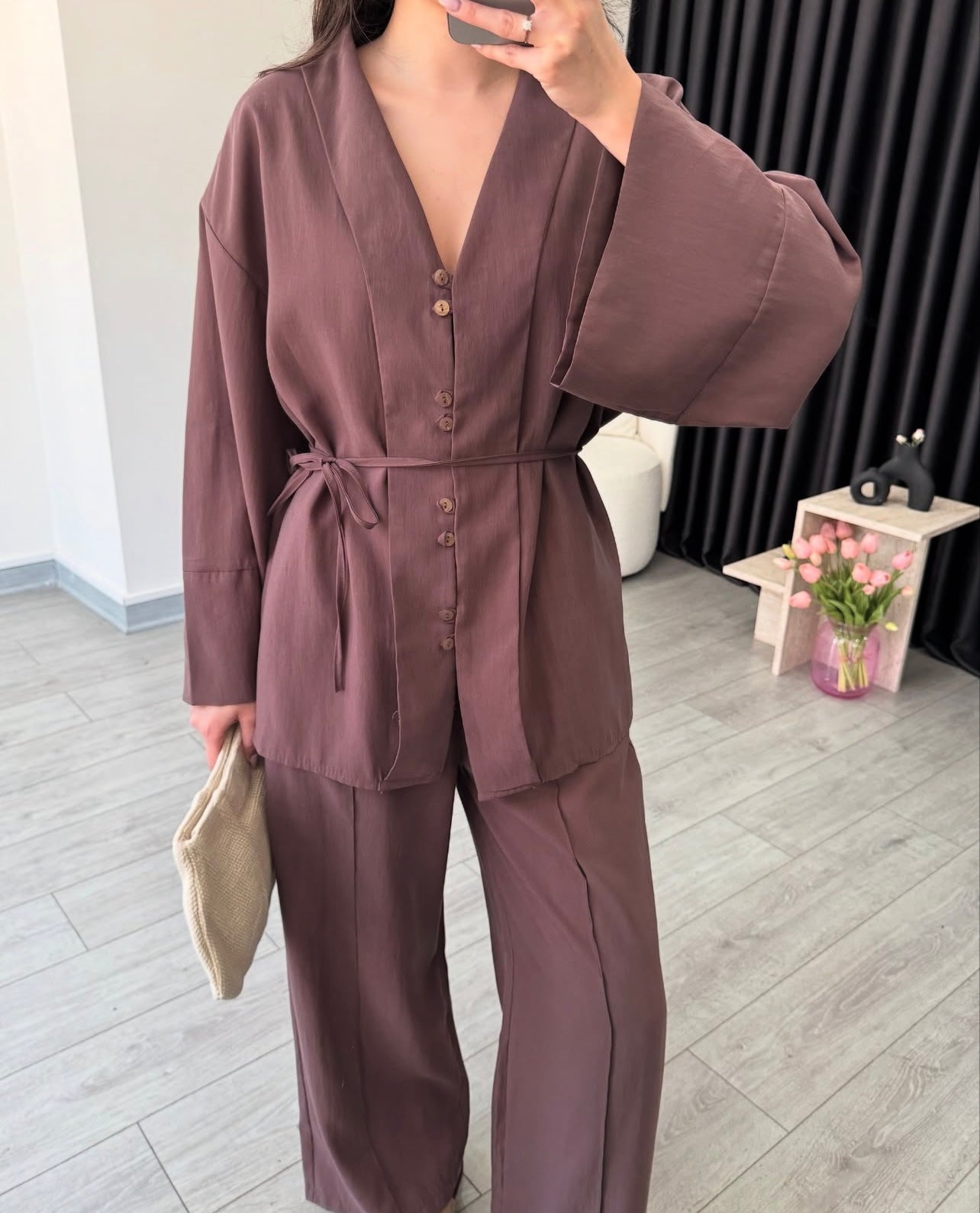 V neck coord set