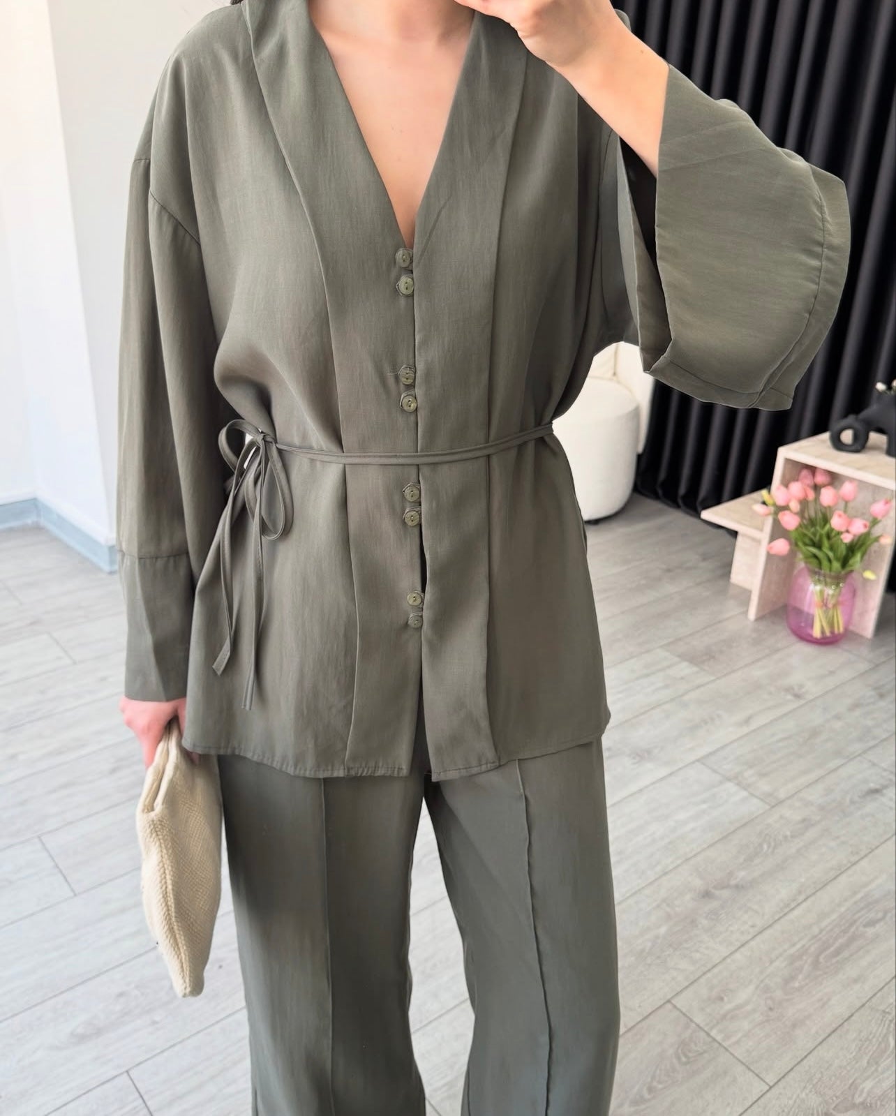V neck coord set
